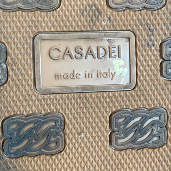 Casadei Marigold Woven Platform Chunky Sandals Designer Cork Footbed Sz 37 - Picture 11 of 16